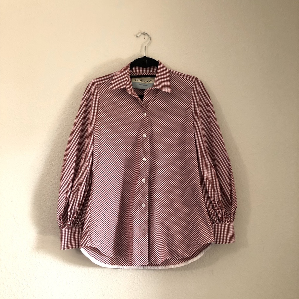 Tish Cox Red Patterned Button-Down Blouse